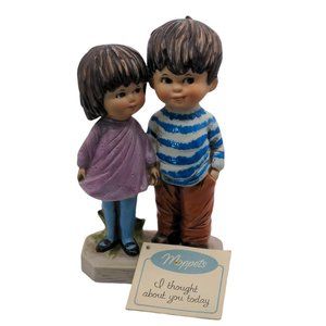VTG 1971 Fran Mar Gorham Moppets Figurine I Thought About You Today Girl Boy